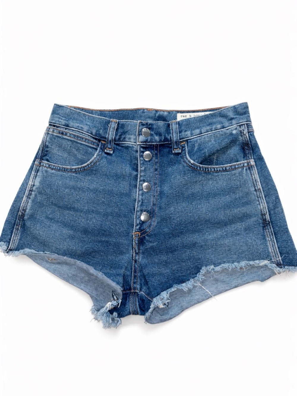 Rag & Bone Lou High-Rise Cut Off Denim Shorts Size 25